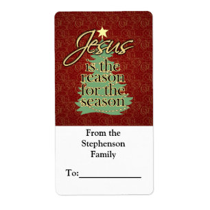 Étiquette Jésus est la raison Christian Christmas Gift Tag