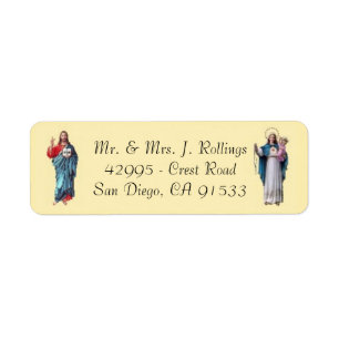 Étiquette Jésus et Sainte Vierge Marie Retourner l'adresse É