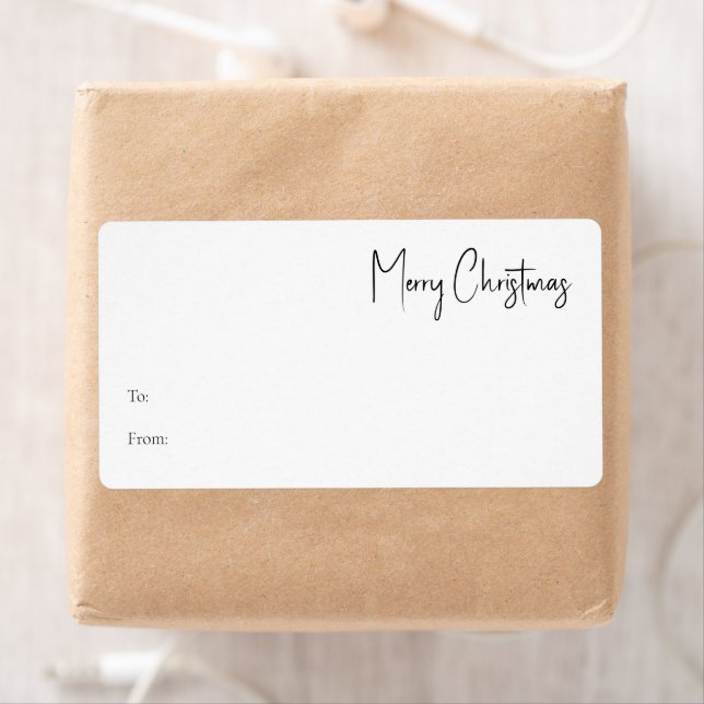 Étiquette Jeu de Noël moderne Rectangle cadeau (En situation)