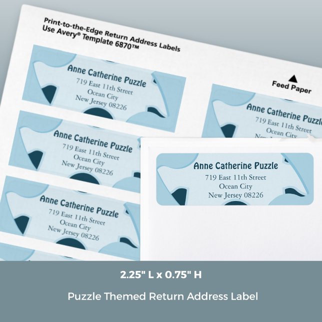 Étiquette Jigsaw Puzzle Kids Birthday Party Return Address (Jigsaw Puzzle Kids Birthday Party Return Address Label, 2.25x0.75 Inch)