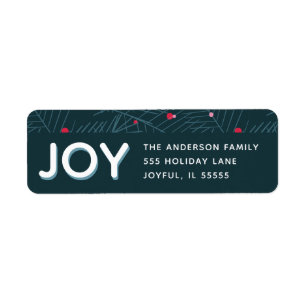 Étiquette Joie Modern Spruce Custom Holiday Adresse de retou