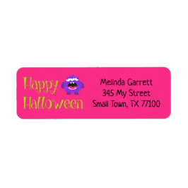 Étiquette Joli Amusant violet rose petit monstre Adresse per