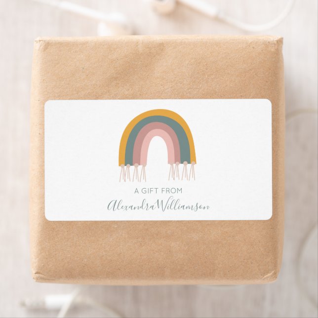 Étiquette Joli Boho Rainbow Un Cadeau De Personnalisé (En situation)