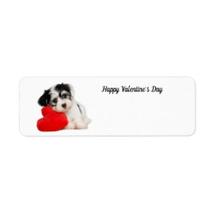 Étiquette Joli chiot Heureuse Sainte-Valentin