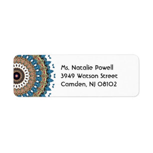 Étiquette Joli design de Mandala coloré