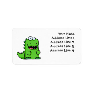 Étiquette Joli Dinosaure Vert