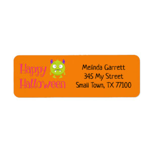 Étiquette Joli Fun Green Little Monster Adresse personnalisé