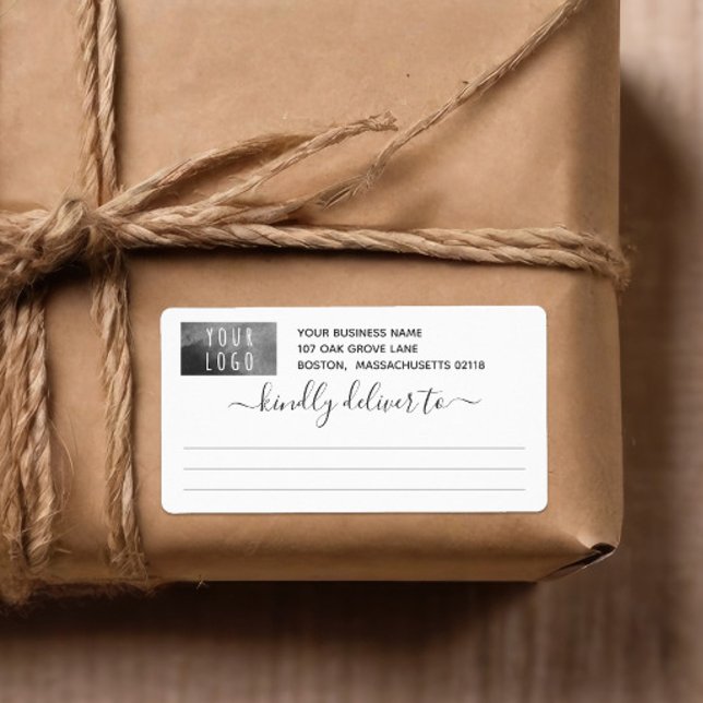 Étiquette Joli Grey Livraison Kindly À Logo Expédition (Créateur téléchargé)