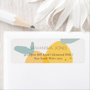 Étiquette Joli Jaune Citron Fruit Citrus Bright Adresse