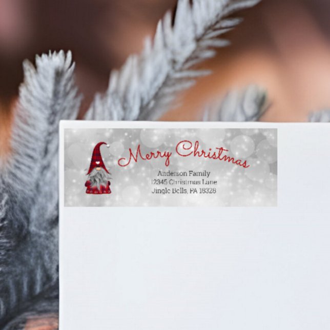 Étiquette Joli Joyeux Elfe de Noël Personnalisé Gnome (Créateur téléchargé)