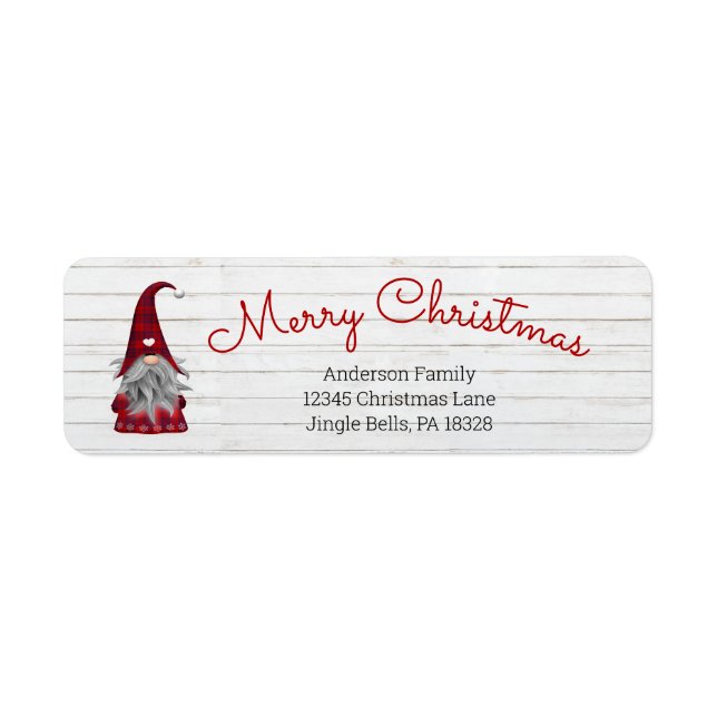 Étiquette Joli Joyeux Elfe de Noël Personnalisé Gnome (Devant)
