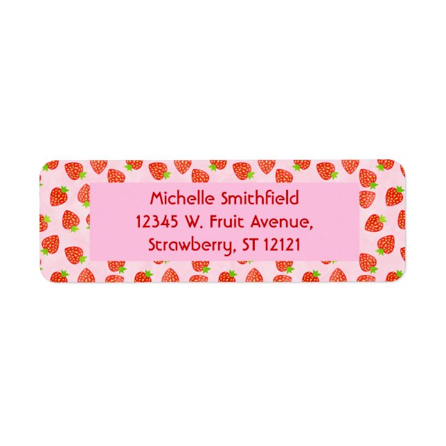 Étiquette Joli Motif de crème de fraise Personnalisé (Devant)
