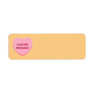 Étiquette Joli orange rose message personnalisé bonbon coeur