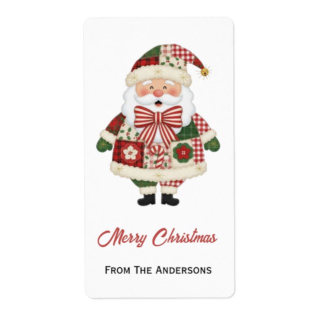 Étiquette Joli Père Noël personnalisé Noël Fêtes (Devant)