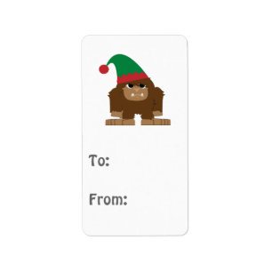 Étiquette Joli Sasquatch Elf de Noël