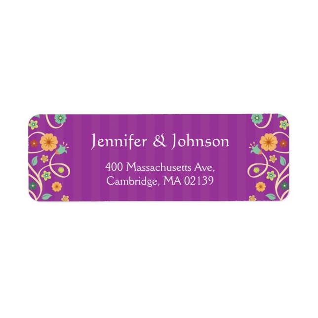 Étiquette Joli Violet Violet Fleur Floral Stylish RSVP (Devant)