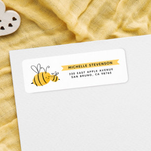 Étiquette Jolie abeilles dessinées à la main et bannière jau