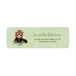 Étiquette Jolie aquarelle Ours vert Baby shower Adresse