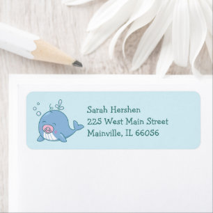 Étiquette Jolie baleine Baby shower Kawaii fille rose