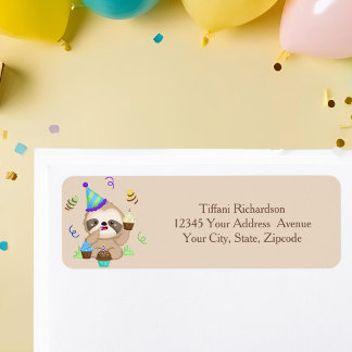 Étiquette Jolie carte de retour pour l'anniversaire avec un 