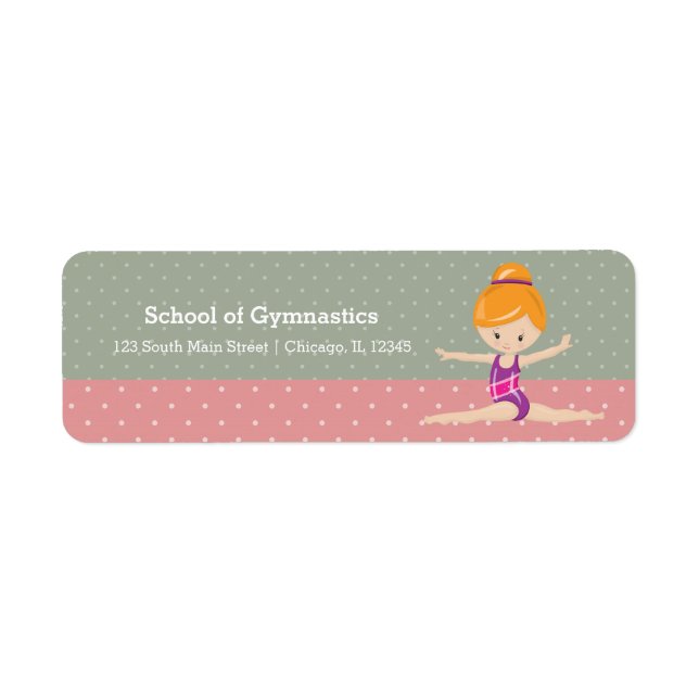Étiquette Jolie fille de gymnastique (Devant)