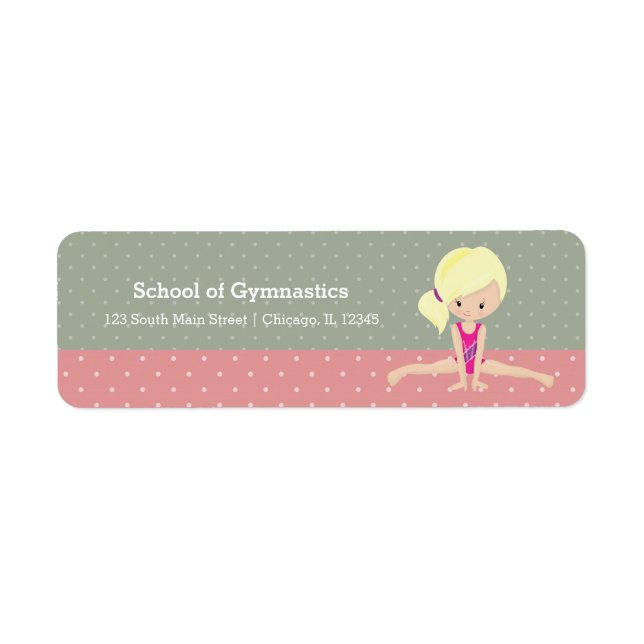 Étiquette Jolie fille de gymnastique (Devant)