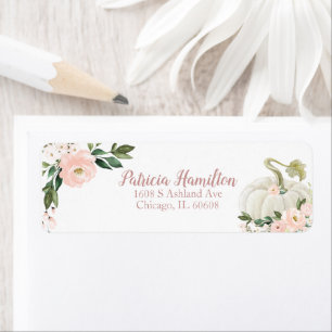 Étiquette Jolie Fleur Rose Blanche Citrouille Bébé Shower d'