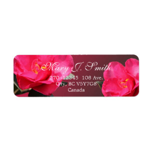 Étiquette Jolie fleurs de camélia rose personnalisées person