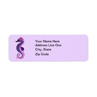 Étiquette Jolie Lavande Zen Tangle Seahorse Ocean Art
