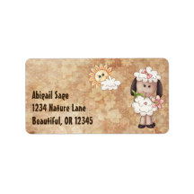 Jolie petite fille Moutons, Fleurs et adresse sole