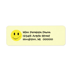 Étiquette Jolie Retro Face Grins Retourner l'adresse Étiquet