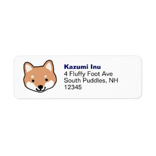 Étiquette Jolie Shiba Inu Chien Visage Retourner l'adresse É