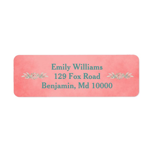 Étiquette Jolies fleurs roses et vertes (Devant)