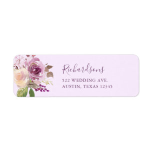 Étiquette Jolies fleurs violettes