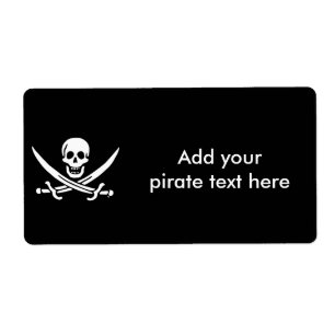 Étiquette Jolly roger drapeau de pirate