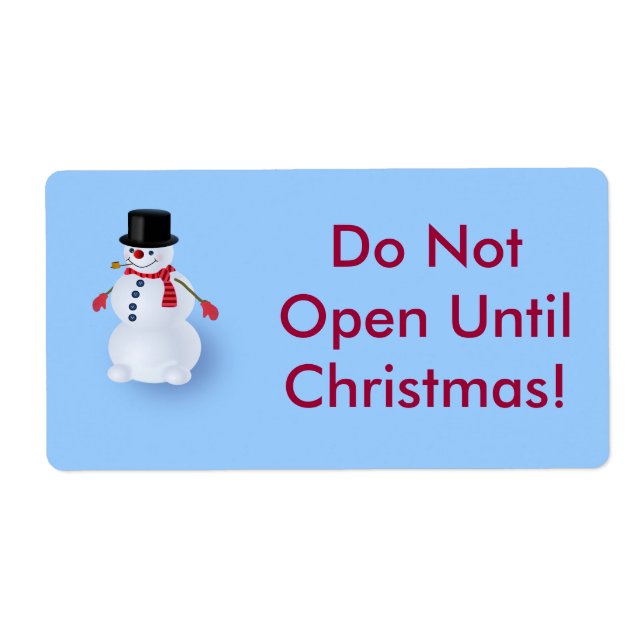 Étiquette Jolly Snowman (Devant)