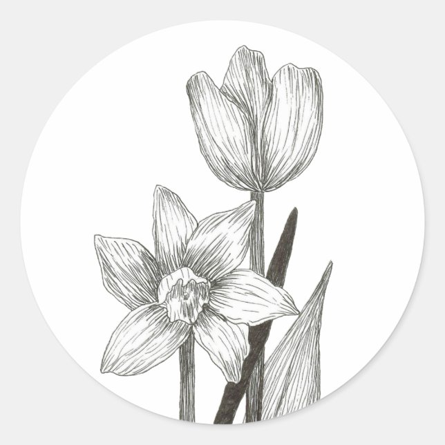 Étiquette jonquille et tulipe (Devant)
