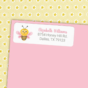 Étiquette Jote Yellow Rose Bee Baby shower Adresse de retour
