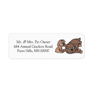Étiquette Jouer Chien Chien Chien Retourner Adresse Étiquet