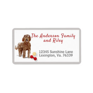 Étiquette Jouets Brown Labradoodle Accueil Adresse de retour
