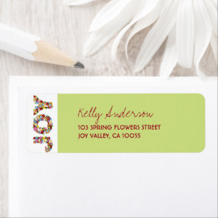Étiquette JOY Spring Flowers Girl Baby shower Adresse de ret