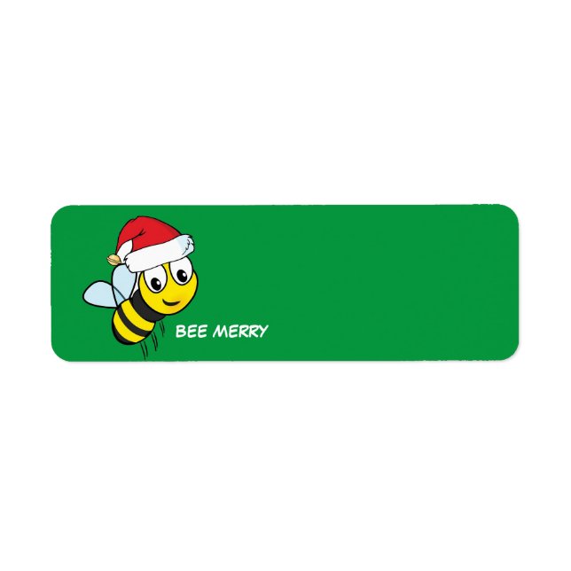 Étiquette Joyeuse abeille de Noël (Devant)