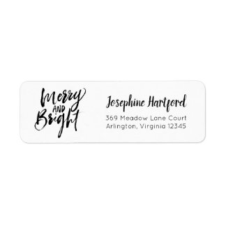 Étiquette Joyeuse et brillante Holiday Minimale Adresse de r