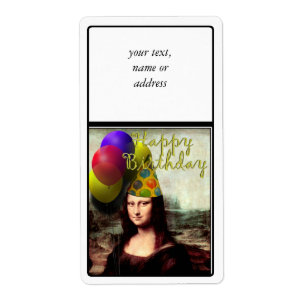 Étiquette Joyeux anniversaire Mona Lisa