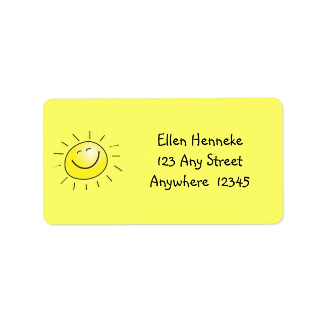 Étiquette Joyeux anniversaire, soleil ! (Devant)