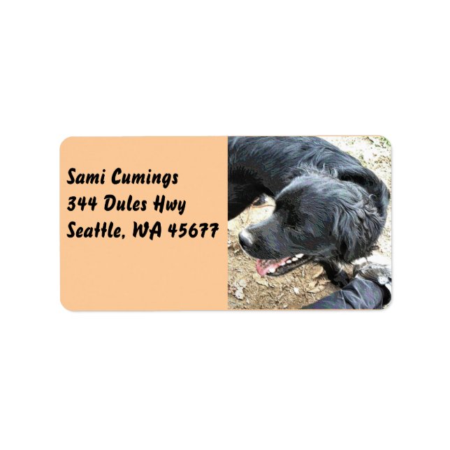 Étiquette Joyeux Black Cocker Spaniel (Devant)