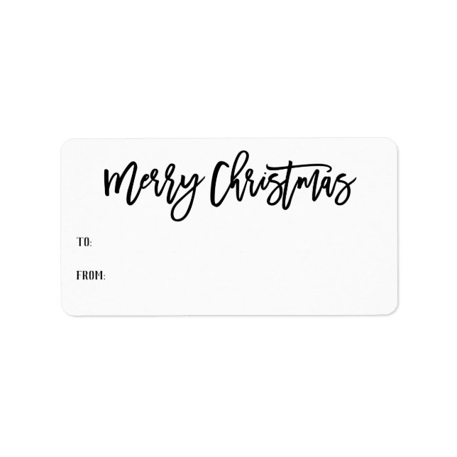 Étiquette Joyeux cadeau de Noël Lettre main (Devant)