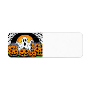 Étiquette Joyeux fantôme d'Halloween