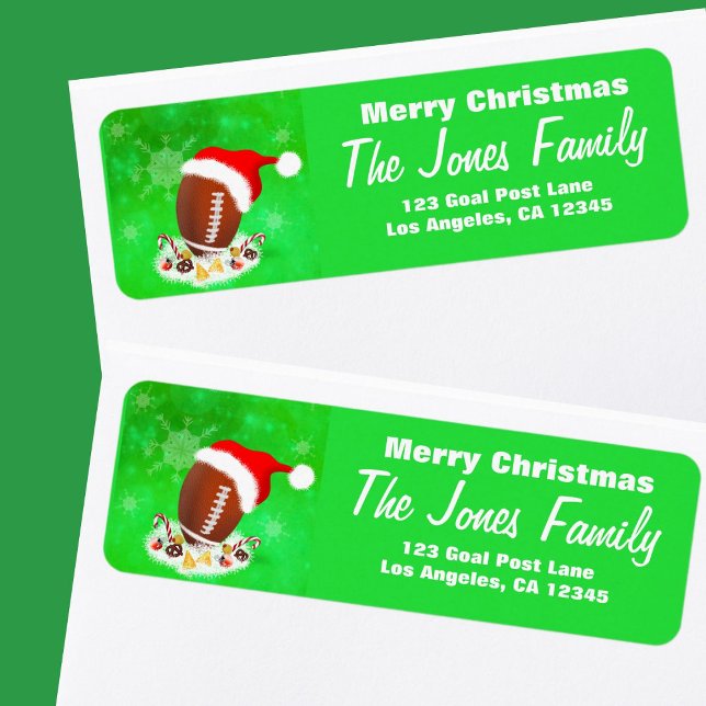 Étiquette Joyeux Football De Noël Avec Chapeau De Père Noël  (Créateur téléchargé)