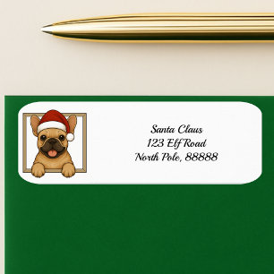 Étiquette Joyeux French Bulldog Christmas Return Adresse